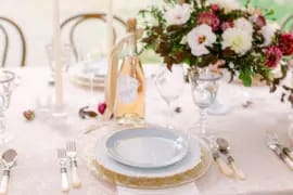 Breathtaking Tablescape - Plates, Rose, Flatware, Flowers- Maison Albion
